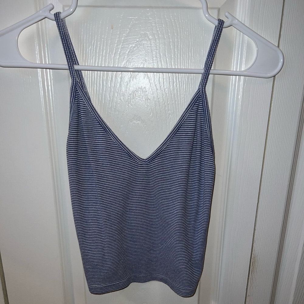 Blue and White Strip Tank Top